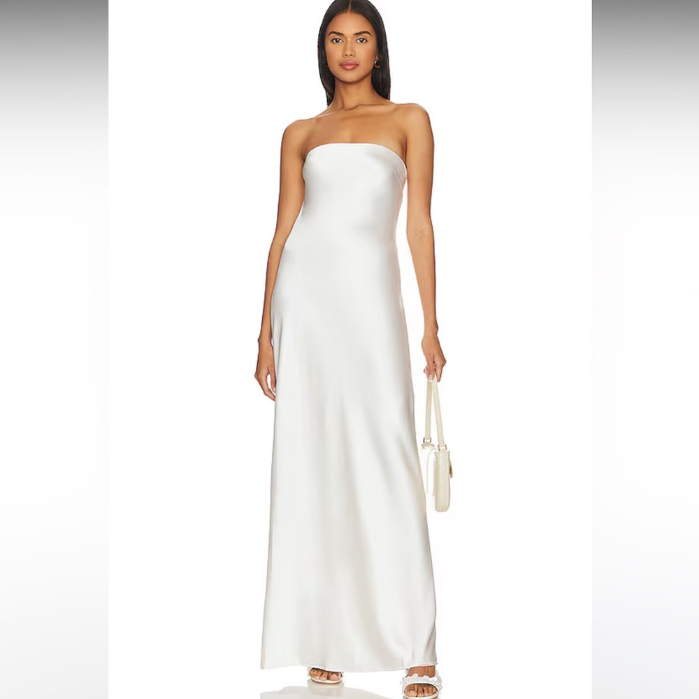 WeWoreWhat Strapless Silky Maxi Dress in White Size 4 Small